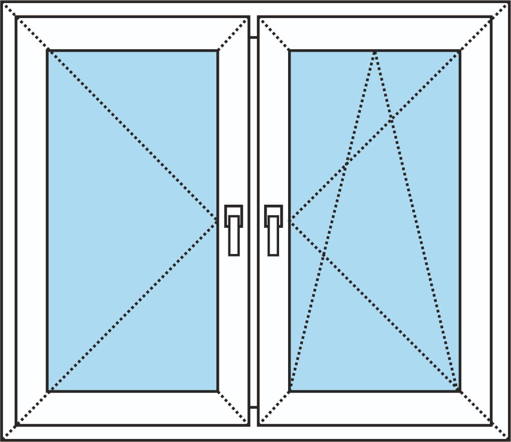 Двухстворчатое окно - поворотное + поворотно-откидное - Умные Окна