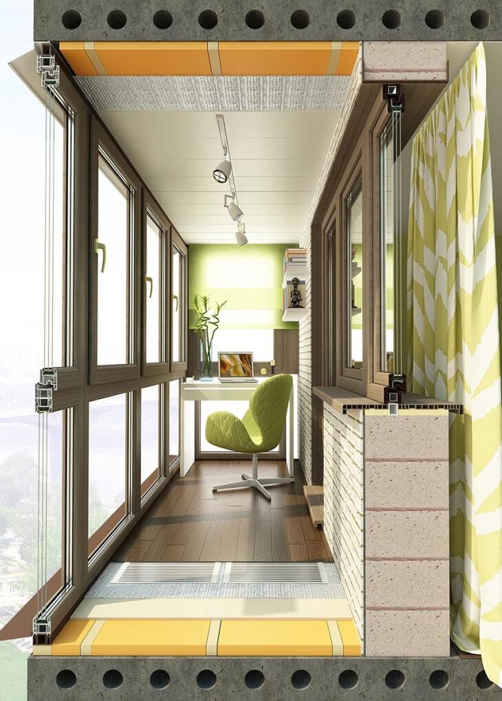 Теплое остекленение балконов REHAU фото